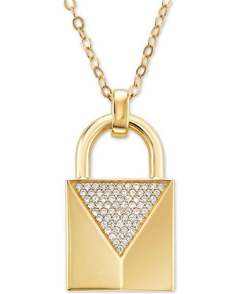 michael kors padlock necklace silver|michael kors gold heart necklace.